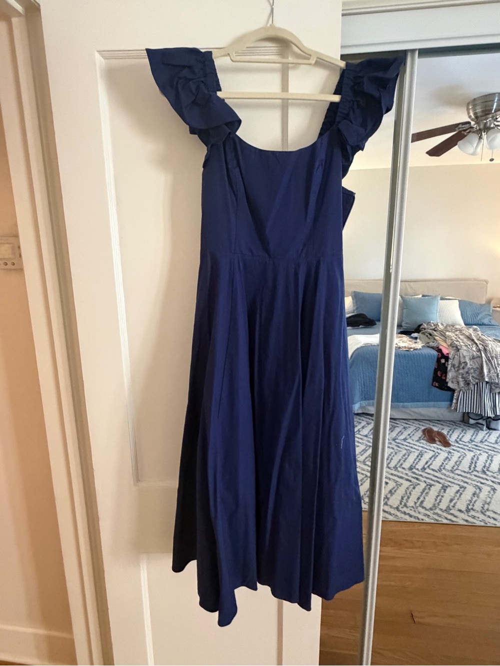 Hill House Navy Ruffle Sleeve Maxi Dress